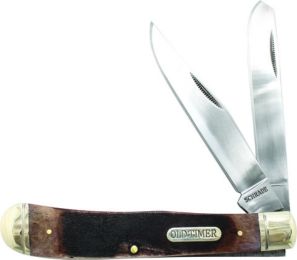Schrade Old Timer Genuine Bone Large Gunstock Trapper Folding Pocket Knife