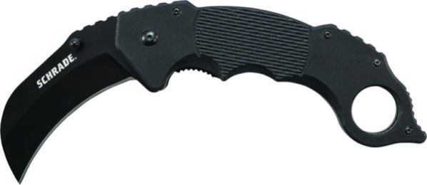 Schrade Liner Lock Folding Knife Karambit Blade G-10 Handle
